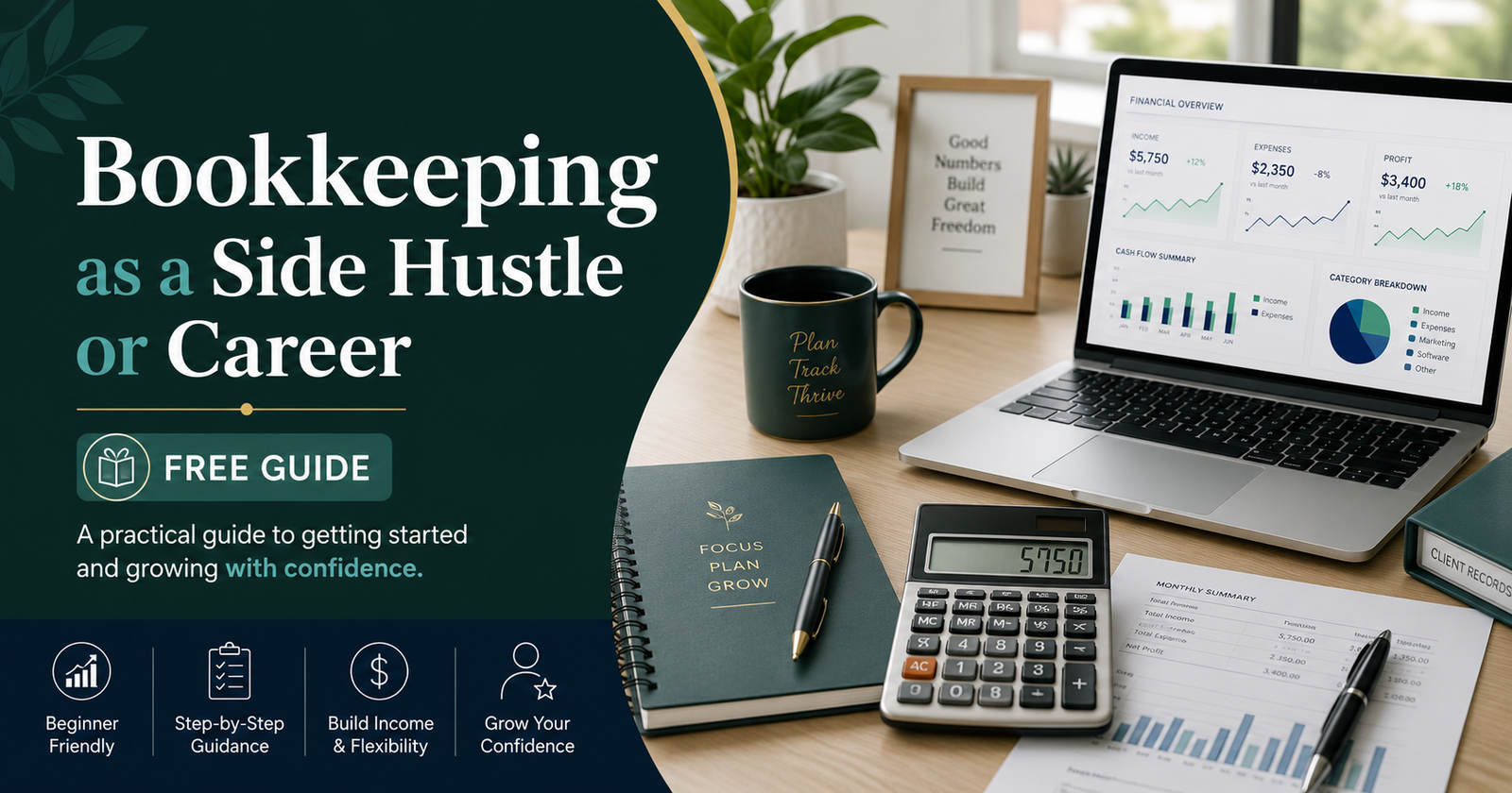 bookkeeping as a side hustle or career welcome email